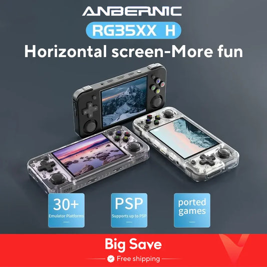 ANBERNIC RG35XX H Handheld Game Console Linux 3.5 inch IPS Screen H700 Retro Video Games Player 3300mAh 64G 5528 Classic Games